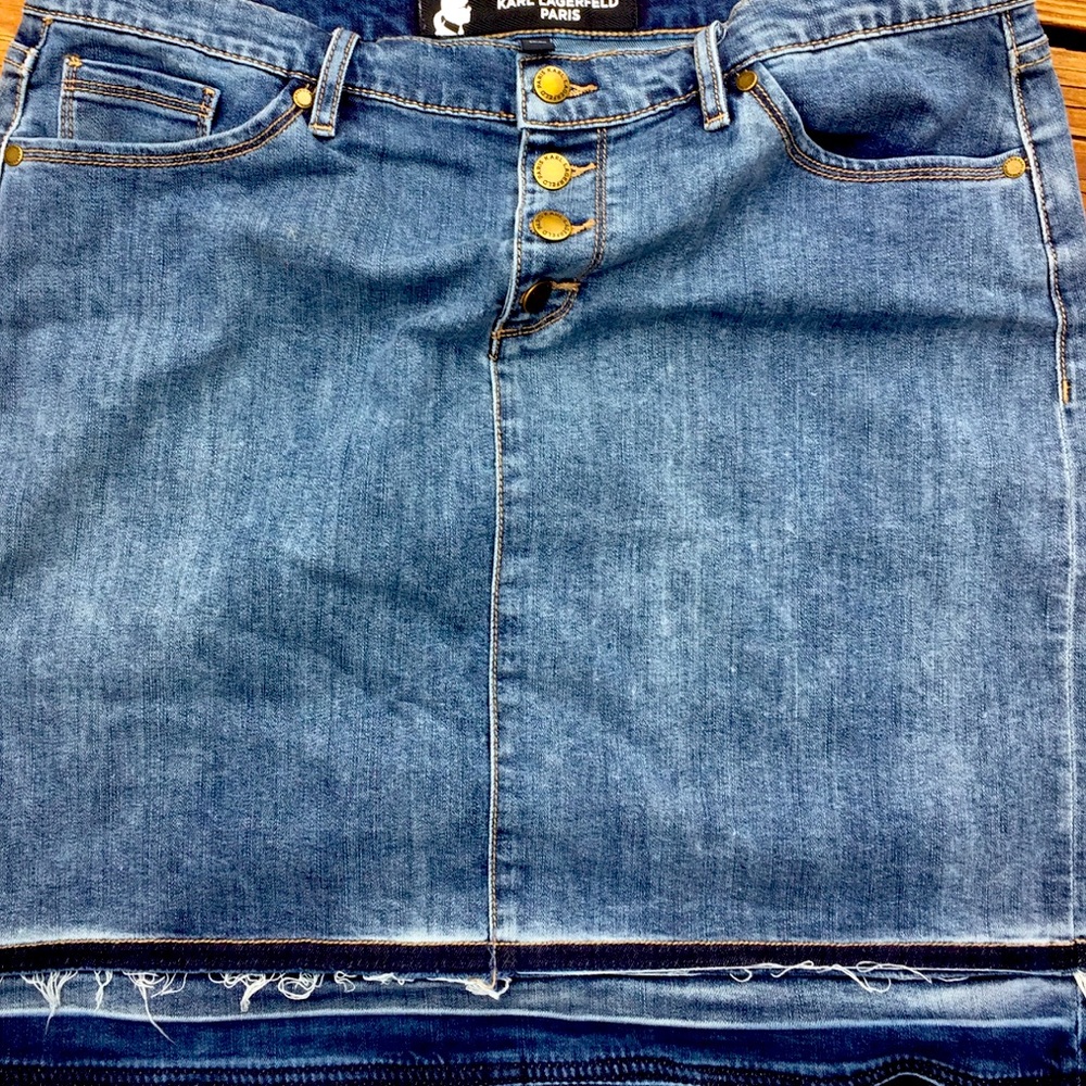 COPY - Karl Lagerfield denim skirt 10 (runs large)